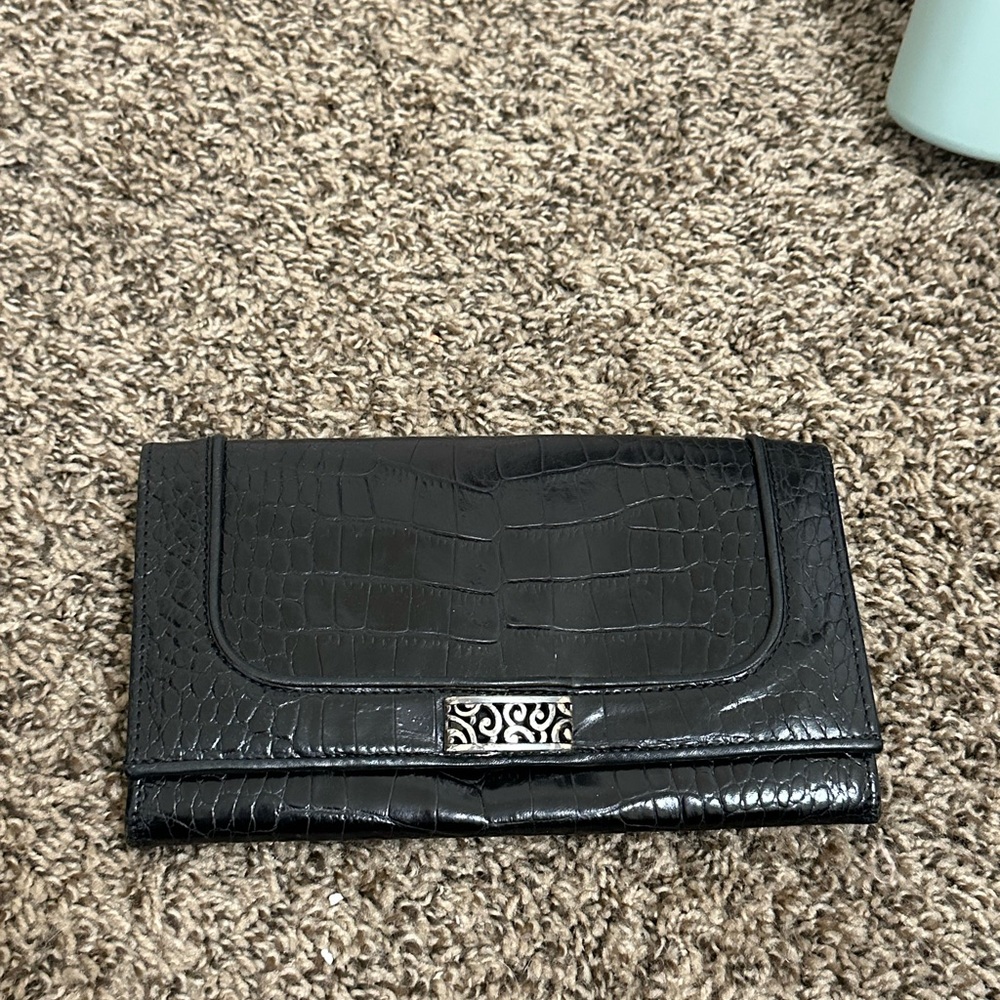 Brighton Black Croc-Embossed Key & Card Holder
